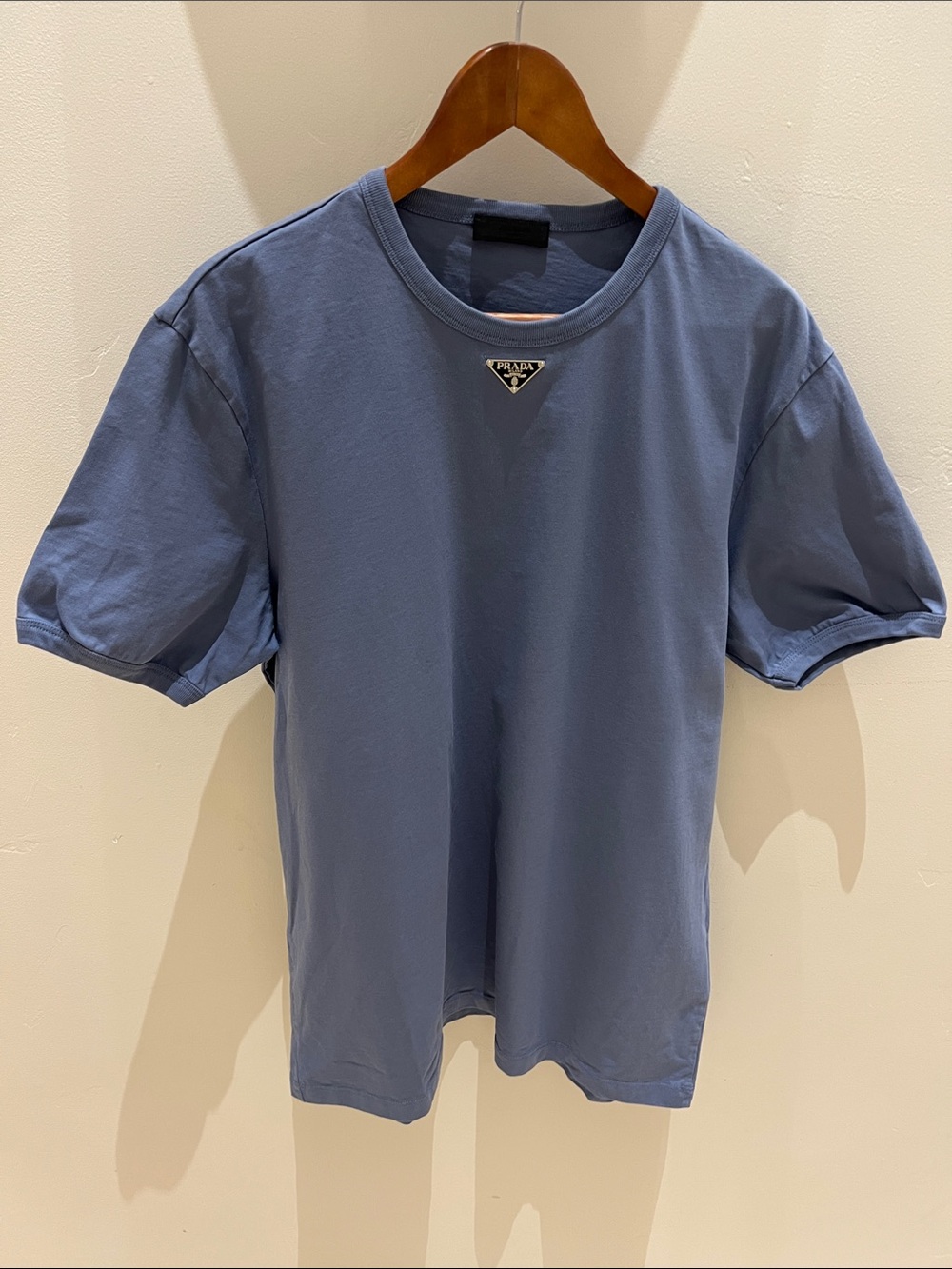 Prada Men’s Short-Sleeve Crewneck T-Shirt in Dusty Blue